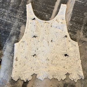 Mika & Gala white flower shirt